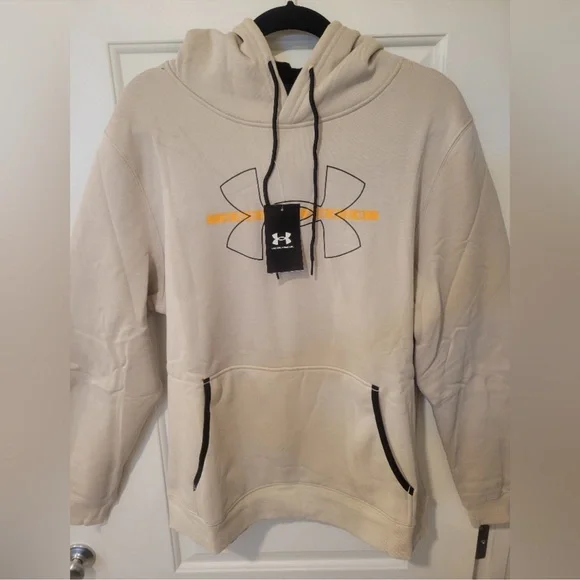 Mens Under Armour Hoodie Sweatshirt
2XL Cream & Gold W/Front Pocket - Picture 2 of 9